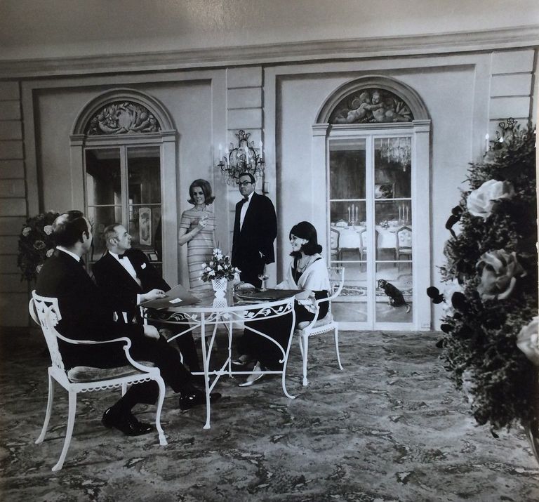1970s Black White Garden Foyer