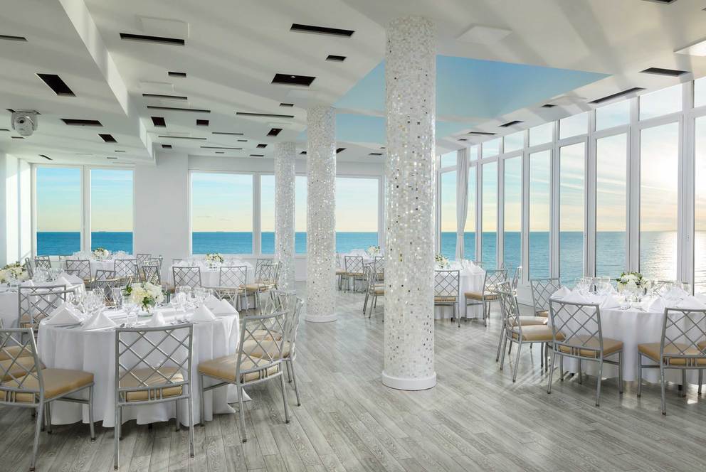Hall with ocean view