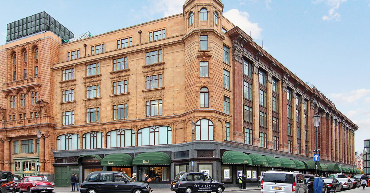 The rear side of Harrod's store, Knightsbridge