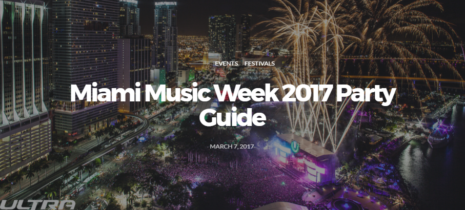 GUÍA DE FIESTAS DE MIAMI MUSIC WEEK 2017